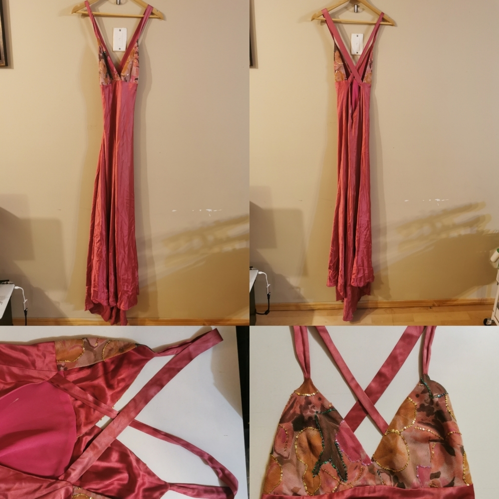 Hanna Hartnell, M, Pink Satin Dress, Low Back